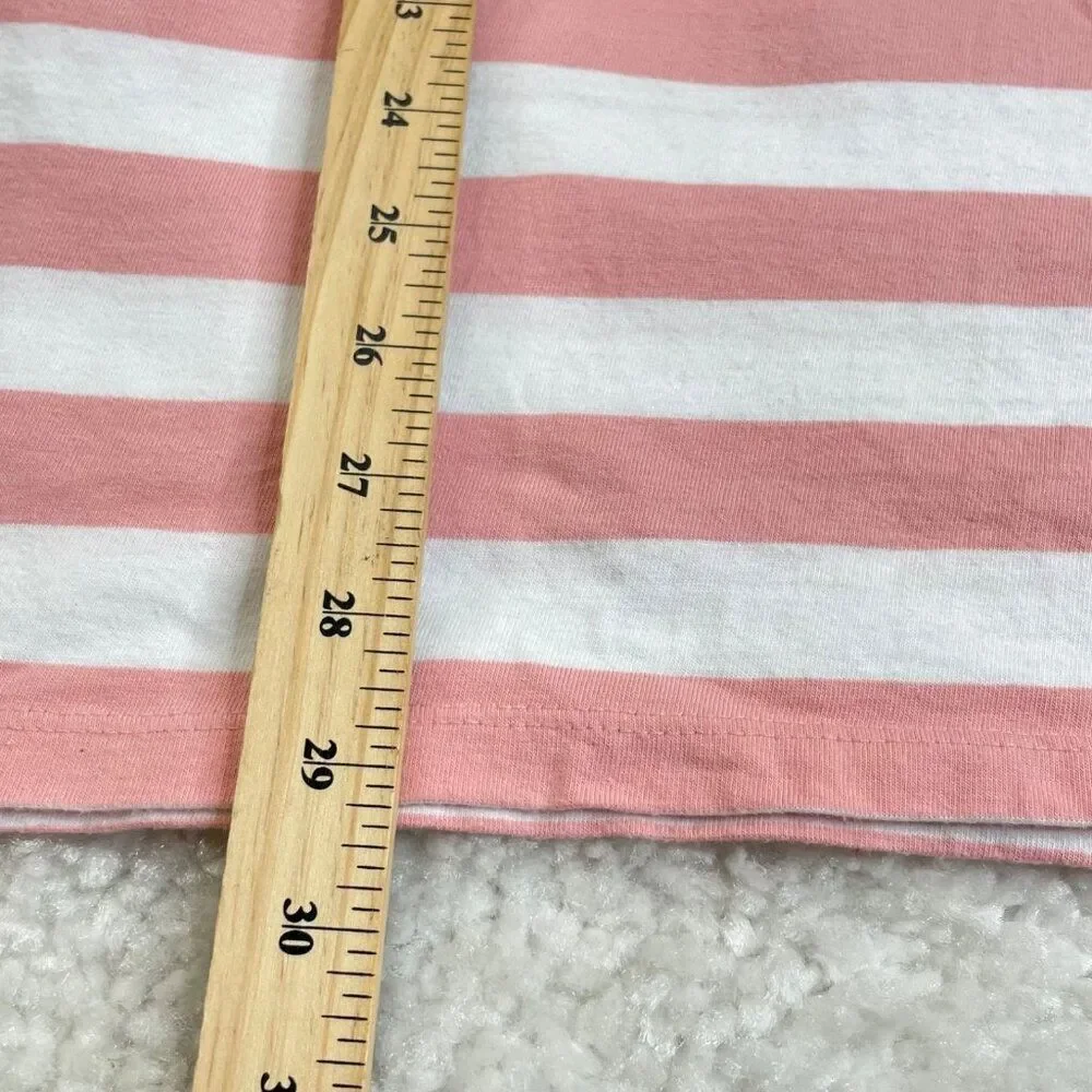 Guess Los Angeles Pink White Striped Short Sleeve Shirt Unisex - Picture 7 of 7